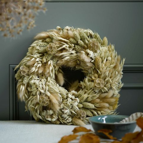 Barleycroft Natural Dried Wreath - Duck Barn Interiors