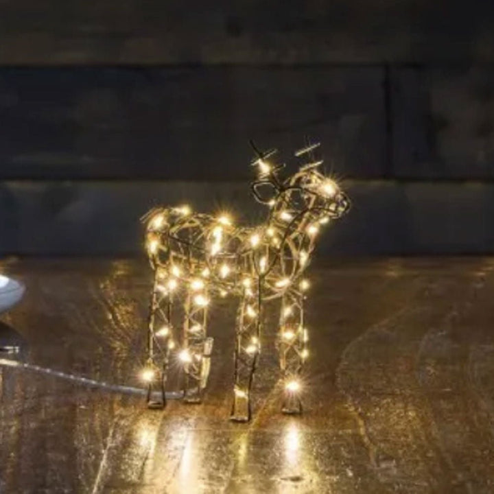 Brown Wire Reindeer with Warm White LEDs - Battery Powered - 2 Sizes4 - Duck Barn Interiors