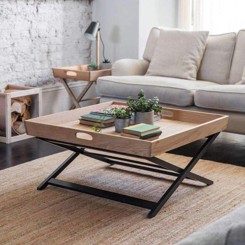 Butlers Coffee Table Square in Carbon - Oak1 - Duck Barn Interiors