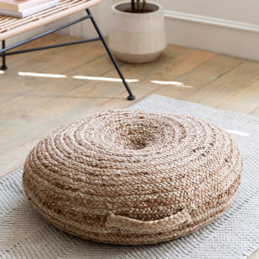 Cerney Jute Floor Cushion1 - Duck Barn Interiors