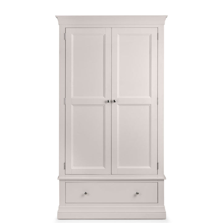 Clermont 2 Door 1 Drawer Wardrobe - Light Grey5 - Duck Barn Interiors