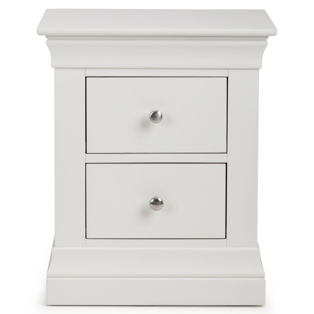 Clermont 2 Drawer Bedside Table - White - Duck Barn Interiors