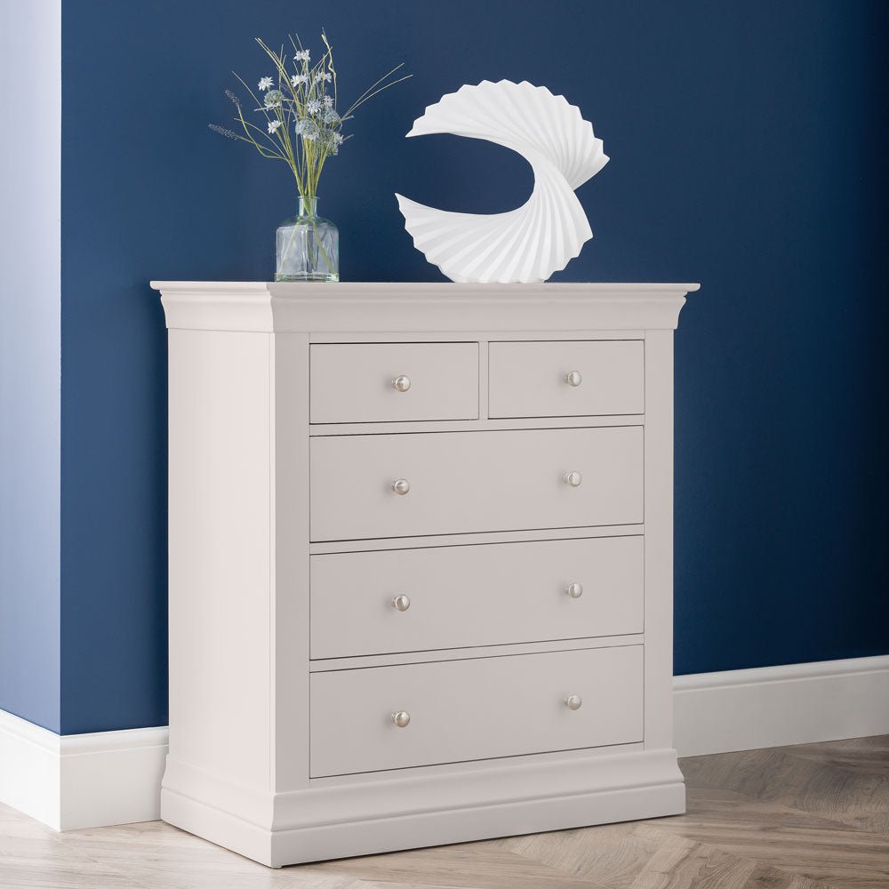 Clermont 2 Over 3 Chest of Drawers - Light Grey - Duck Barn Interiors