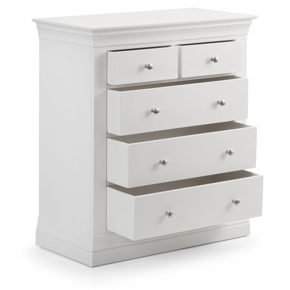 Clermont 2 Over 3 Chest of Drawers - White - Duck Barn Interiors