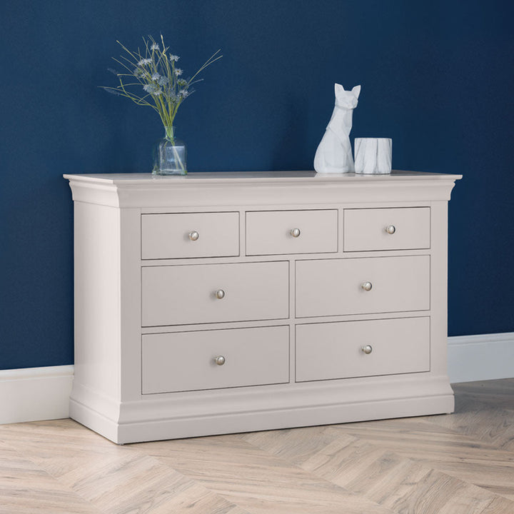 Clermont 3 Over 4 Chest of Drawers - Light Grey1 - Duck Barn Interiors