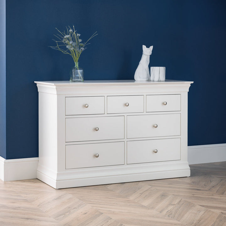 Clermont 3 Over 4 Chest of Drawers - White - Duck Barn Interiors