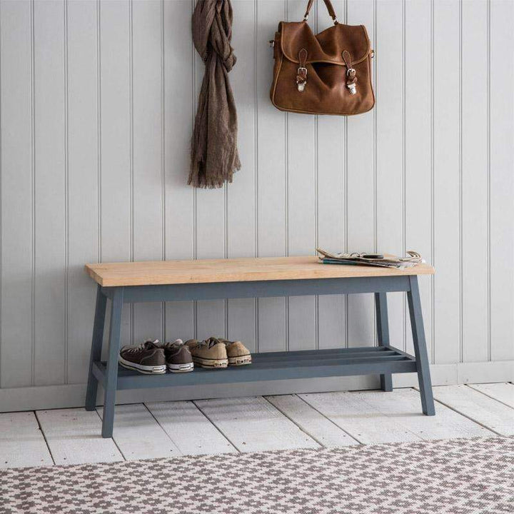 Clockhouse Hallway Bench in Charcoal - Oak & Beech1 - Duck Barn Interiors