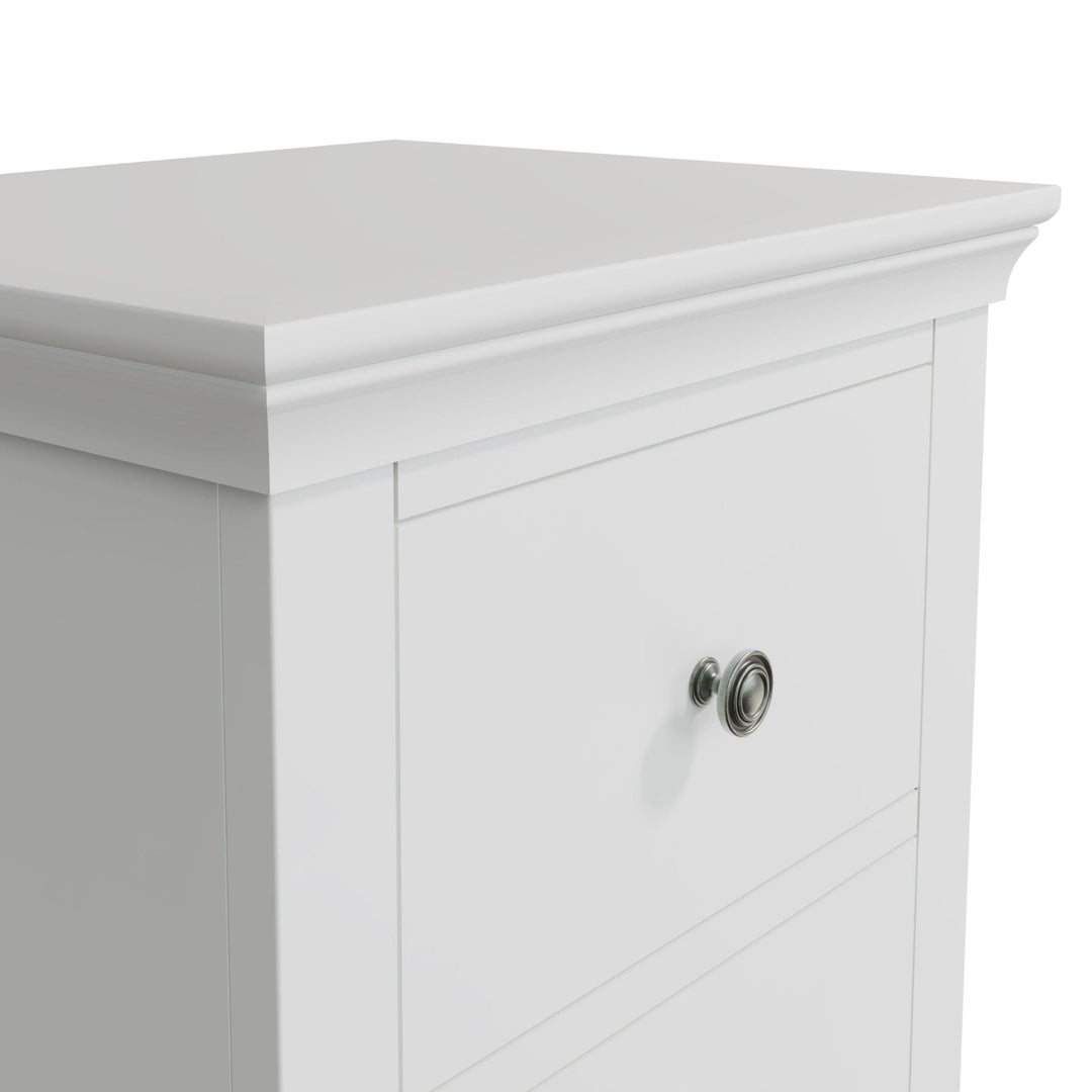 Coastal Chalk White 2 Drawer Bedside Table - Duck Barn Interiors