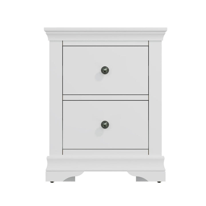 Coastal Chalk White 2 Drawer Bedside Table - Duck Barn Interiors