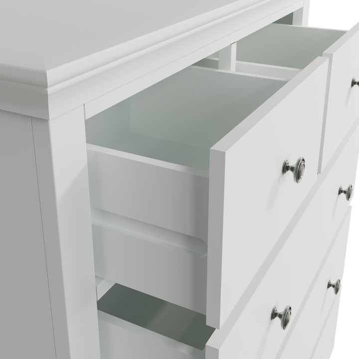 Coastal Chalk White 2 Over 3 Chest of Drawers - Duck Barn Interiors