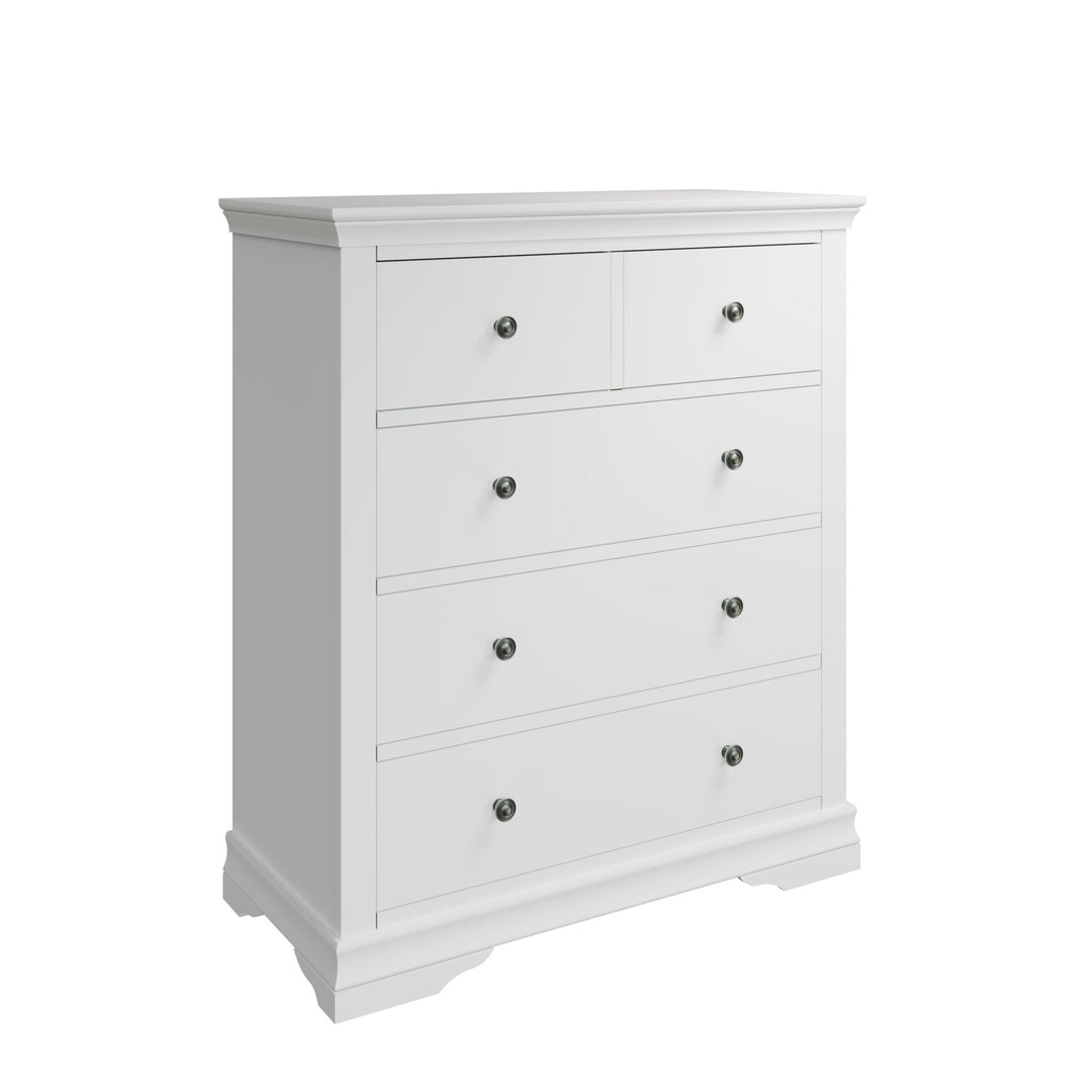 Coastal Chalk White 2 Over 3 Chest of Drawers - Duck Barn Interiors