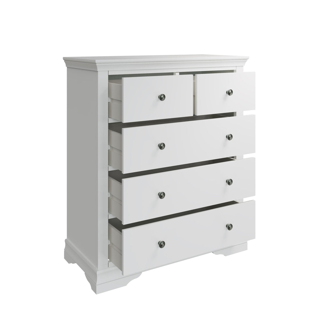 Coastal Chalk White 2 Over 3 Chest of Drawers - Duck Barn Interiors