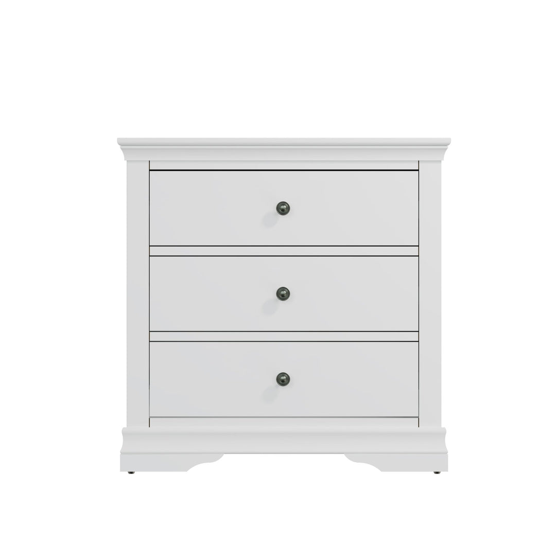 Coastal Chalk White 3 Drawer Chest of Drawers - Duck Barn Interiors