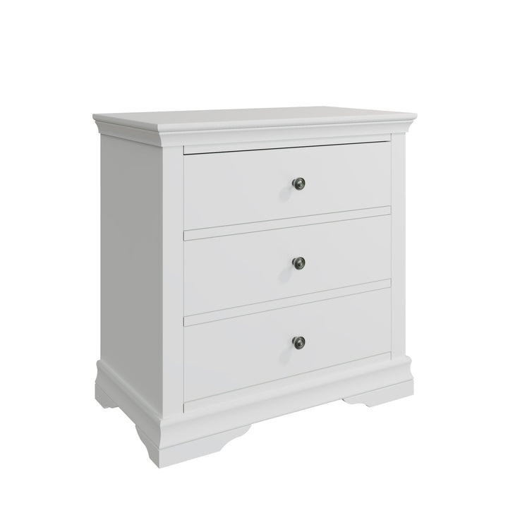 Coastal Chalk White 3 Drawer Chest of Drawers - Duck Barn Interiors