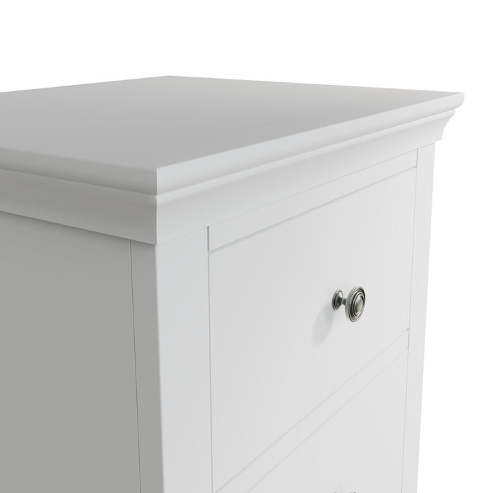 Coastal Chalk White 5 Drawer Narrow Chest Tallboy - Duck Barn Interiors