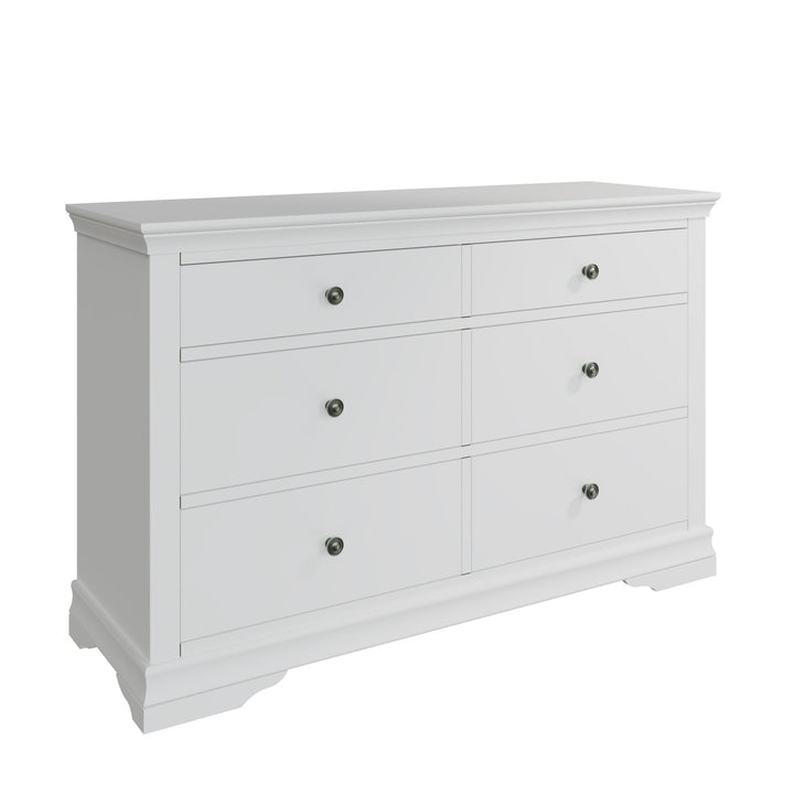 Coastal Chalk White 6 Drawer Chest of Drawers - Duck Barn Interiors