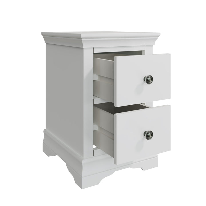 Coastal Chalk White Bedside Cabinet - Duck Barn Interiors