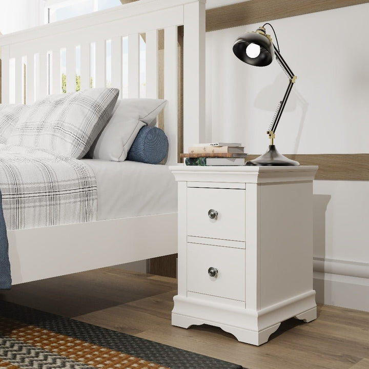 Coastal Chalk White Bedside Cabinet - Duck Barn Interiors