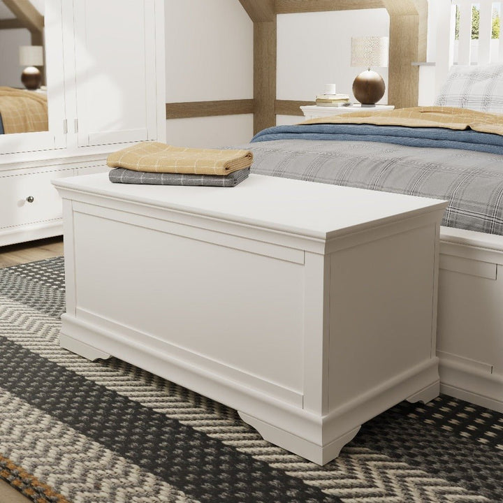 Coastal Chalk White Blanket Box - Duck Barn Interiors