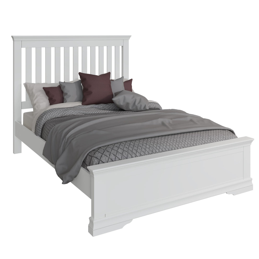 Coastal Chalk White Double Bed Frame 4ft 6" - Duck Barn Interiors