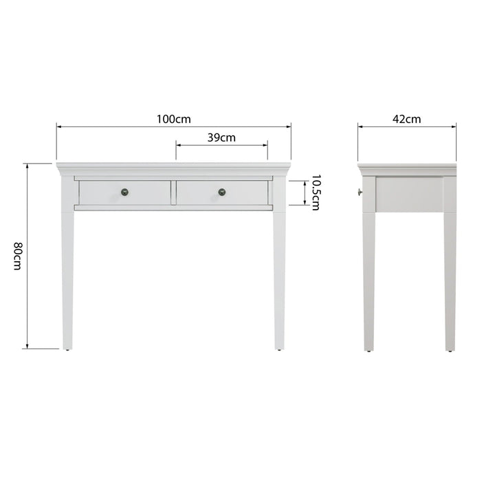 Coastal Chalk White Dressing Table - Duck Barn Interiors