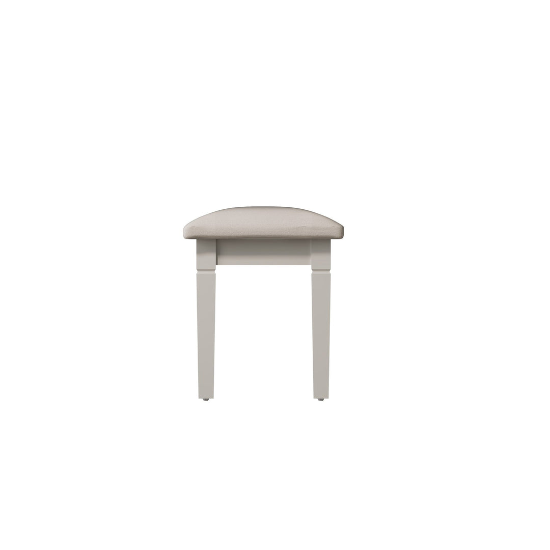 Coastal Chalk White Dressing Table Stool - Duck Barn Interiors