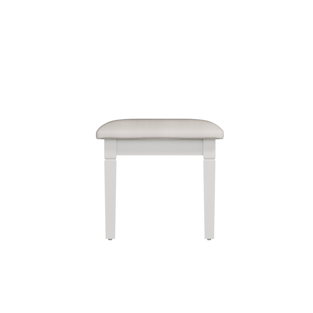 Coastal Chalk White Dressing Table Stool - Duck Barn Interiors