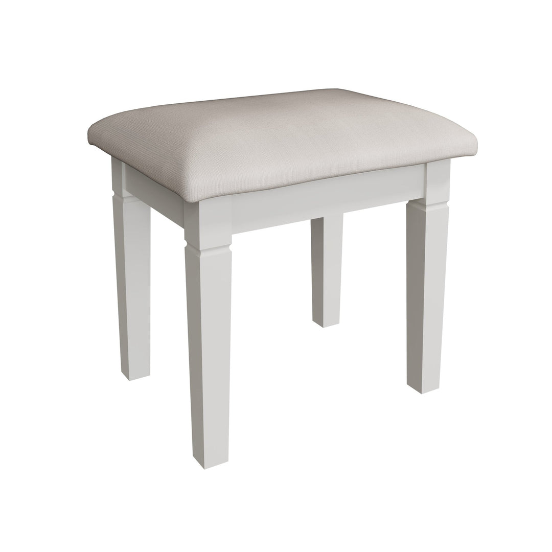 Coastal Chalk White Dressing Table Stool - Duck Barn Interiors