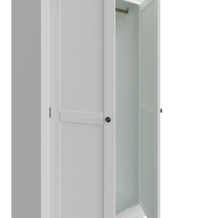 Coastal Chalk White Full Hanging Wardrobe - Duck Barn Interiors