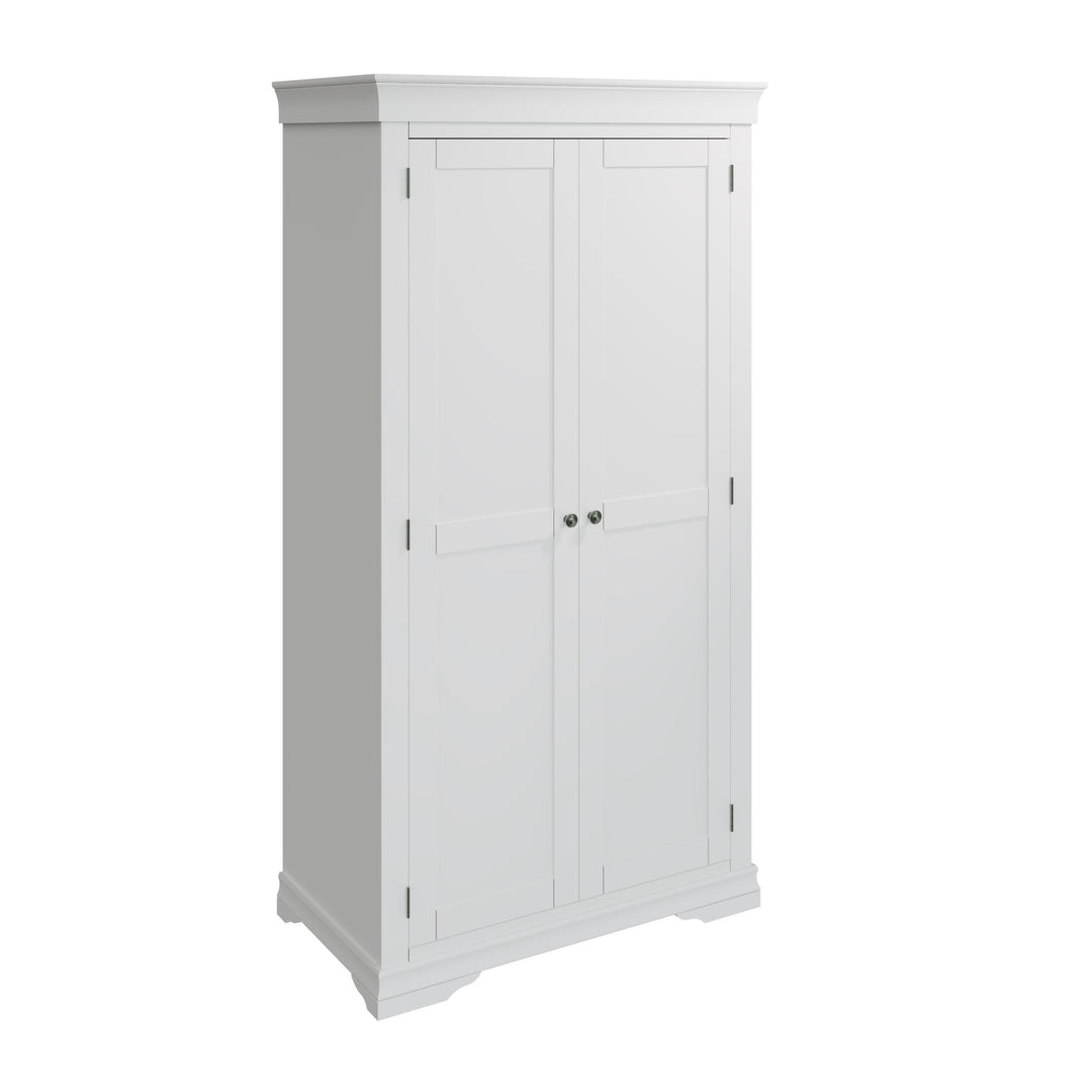 Coastal Chalk White Full Hanging Wardrobe - Duck Barn Interiors