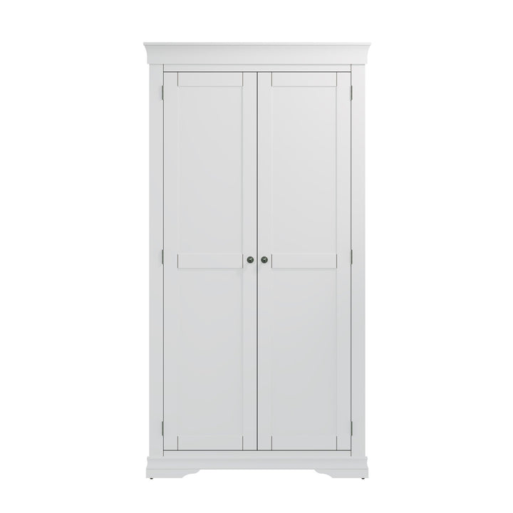 Coastal Chalk White Full Hanging Wardrobe - Duck Barn Interiors