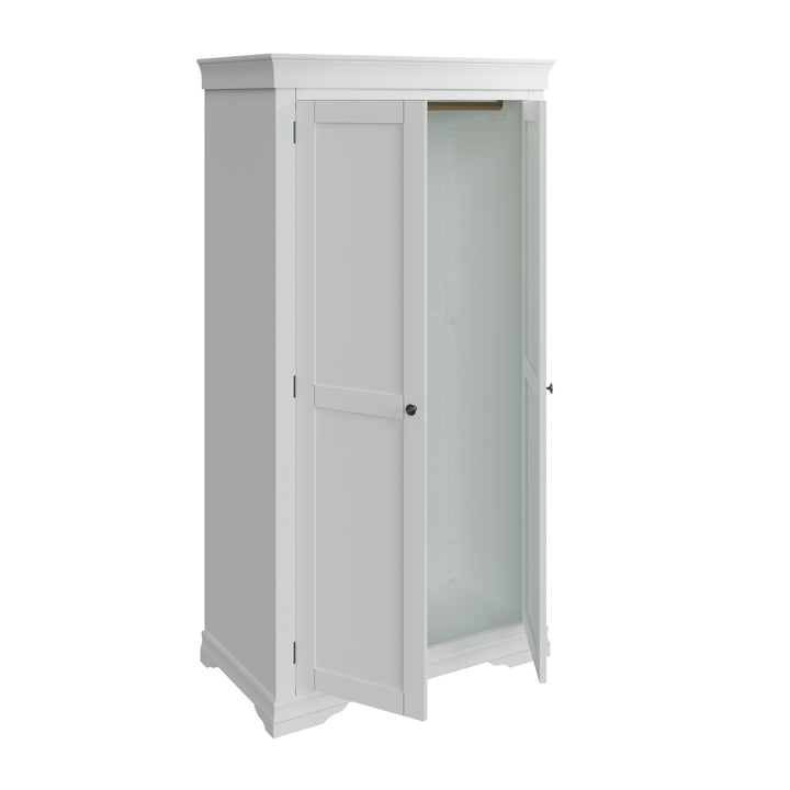 Coastal Chalk White Full Hanging Wardrobe - Duck Barn Interiors