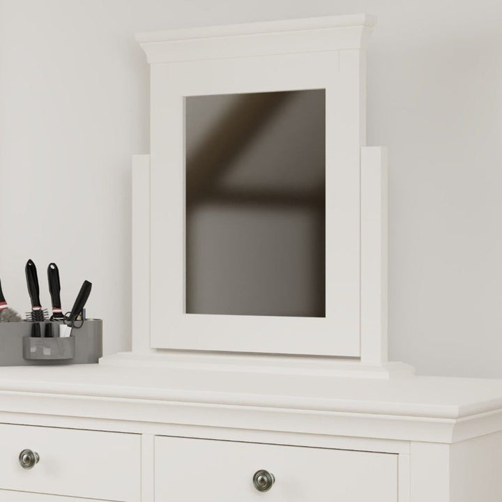 Coastal Chalk White Trinket Dressing Table Mirror - Duck Barn Interiors