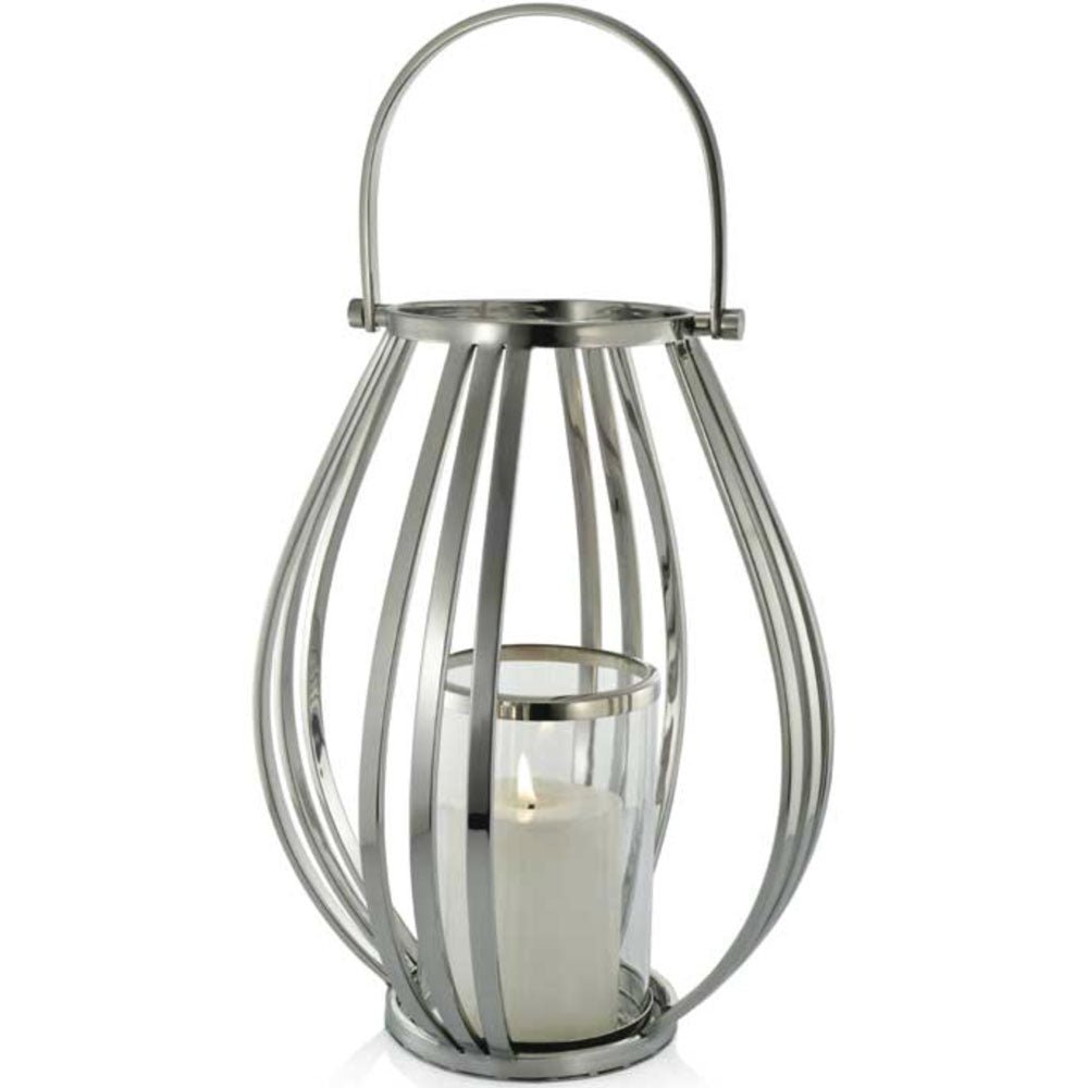 Curved Stainless Steel Lantern2 - Duck Barn Interiors