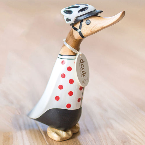 Cyclist Wooden Duckling in Polka Dot Jersey