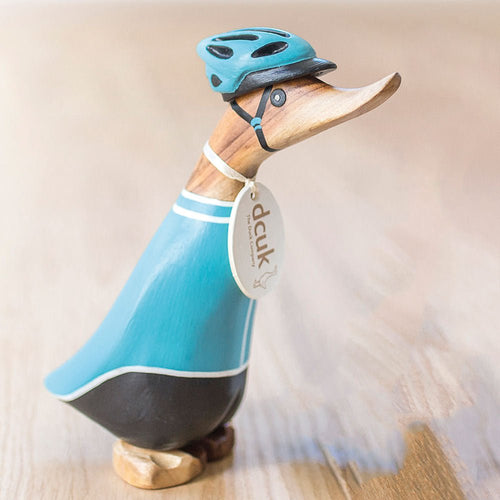 Cyclist Wooden Duckling in Turquoise Jersey