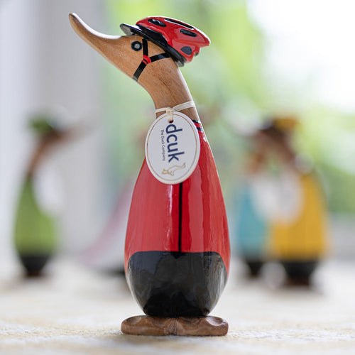 Cyclist Wooden Duckling - Red