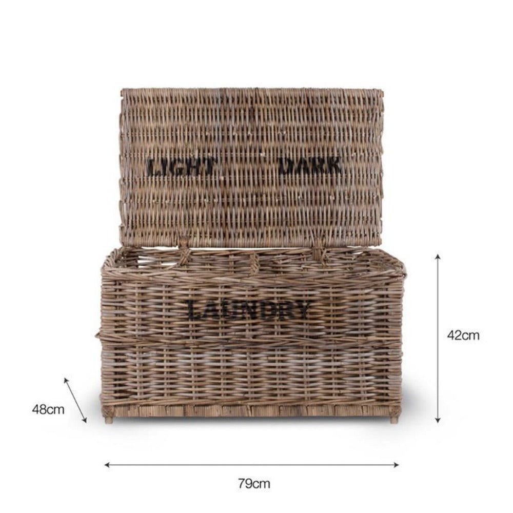 Dark and Lights Laundry Chest - Rattan - Duck Barn Interiors