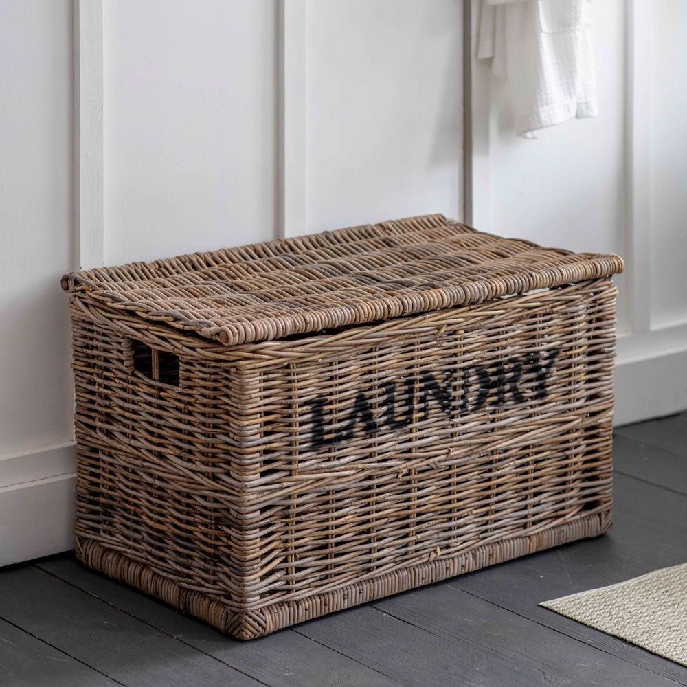 Dark and Lights Laundry Chest - Rattan - Duck Barn Interiors