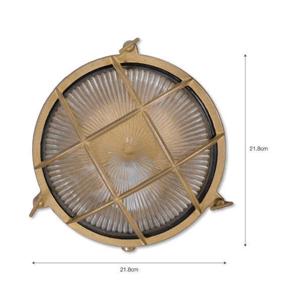 Devonport Round Bulk Head Light - Brass - Duck Barn Interiors