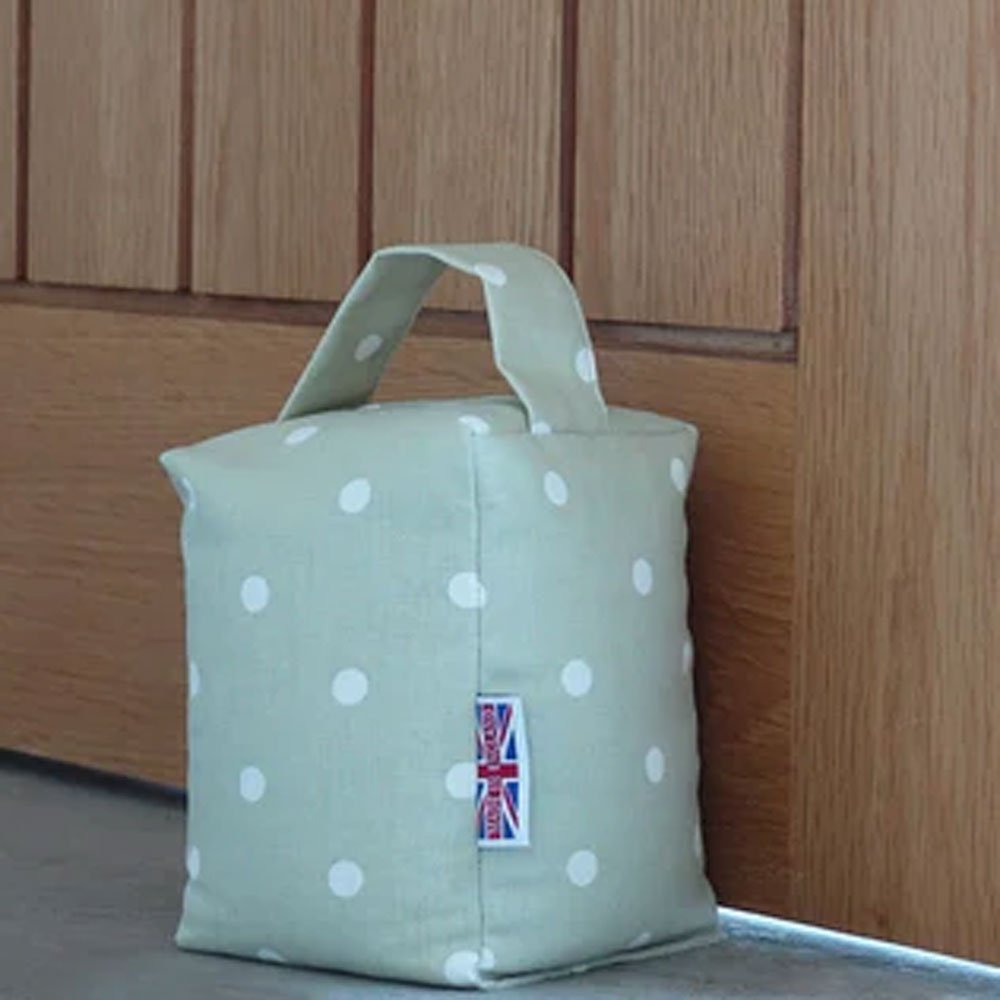 Door Stop - Dotty Sage Green1 - Duck Barn Interiors