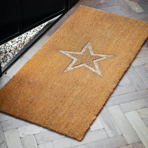 Double Door Embossed Star Doormat