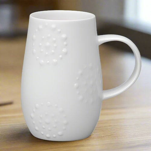 Droplet White Bone China Mug - Kaleidoscope