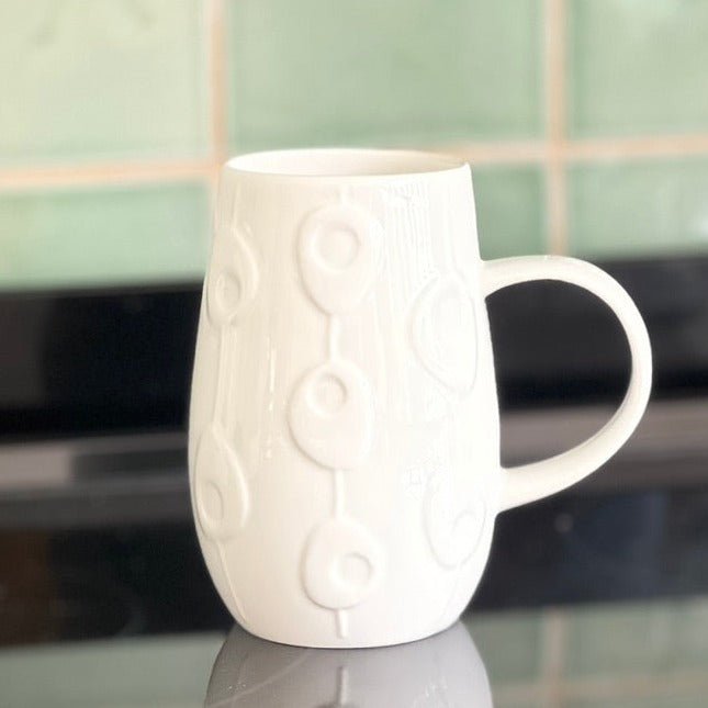 Droplet White Bone China Mug - Pebble2 - Duck Barn Interiors