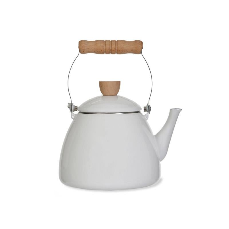 Enamel Stove Kettle - Chalk White - Duck Barn Interiors