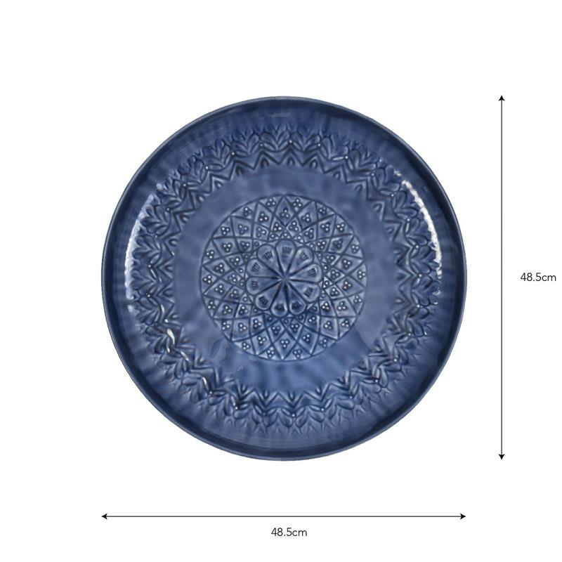 Fiskardo Round Blue Drinks Tray3 - Duck Barn Interiors