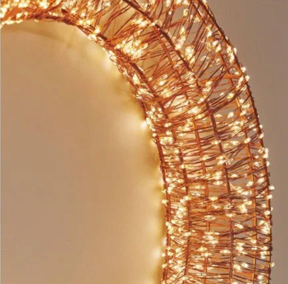 Galaxy Copper Hanging Wreath with Warm White LEDs - Dual Powered - Small3 - Duck Barn Interiors