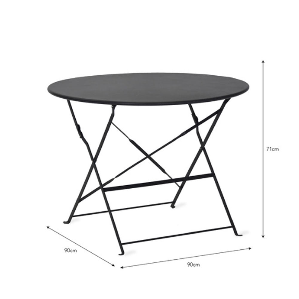 Rive Droite Garden Bistro Large Round Table - Carbon2 - Duck Barn Interiors