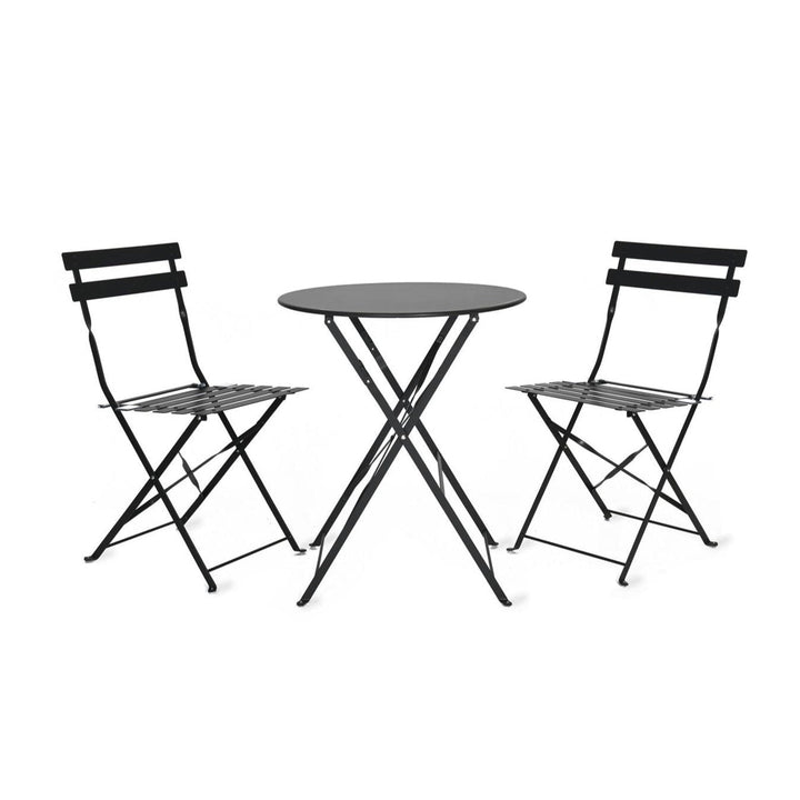 Garden Bistro Round Table and 2 Chairs in Carbon - Small3 - Duck Barn Interiors