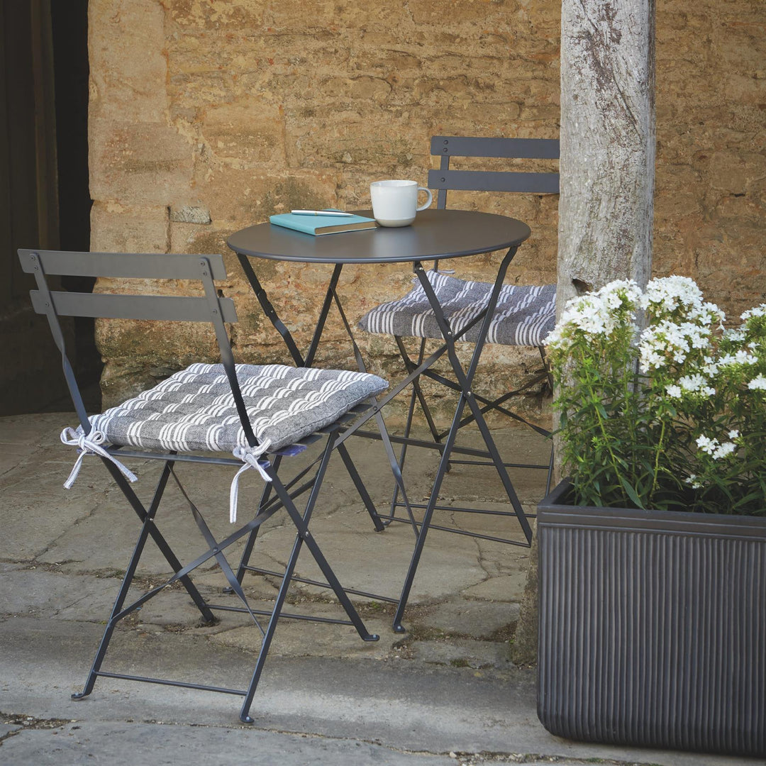 Garden Bistro Round Table and 2 Chairs in Carbon - Small1 - Duck Barn Interiors